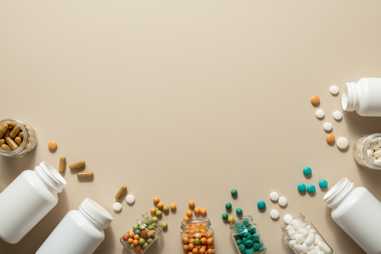 una imagen de suplementos alimentarios pero qu eno impidan que se lea bien el texto con el titulo de la colección